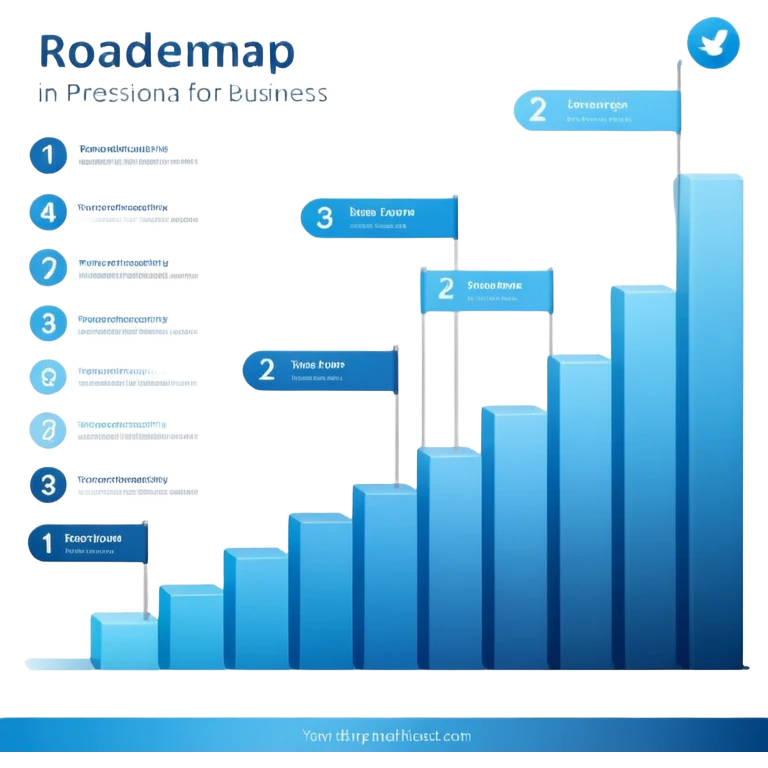 roadmap in professional design for business presentation, clean edges, modern corporate aesthetic emoji