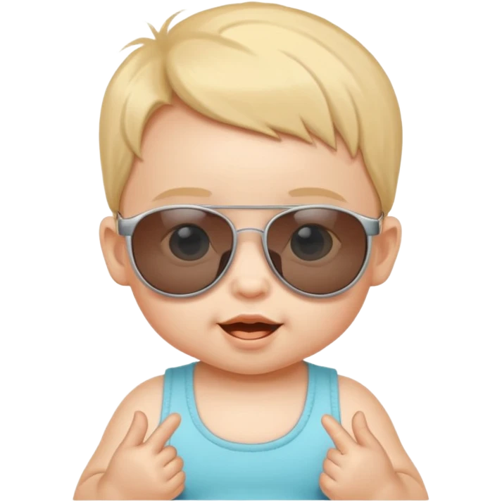 a baby with sunglasses emoji