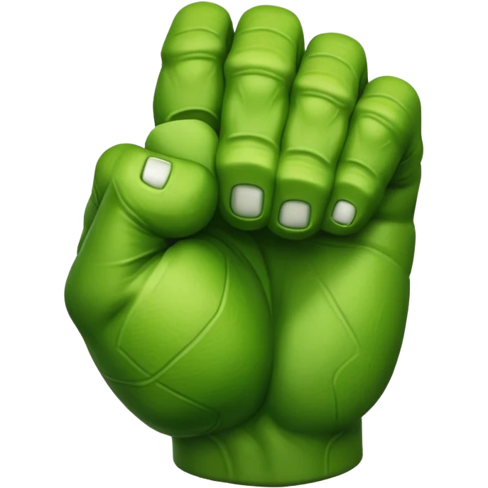 big muscular green cool hulks fist with  4 fingers emoji