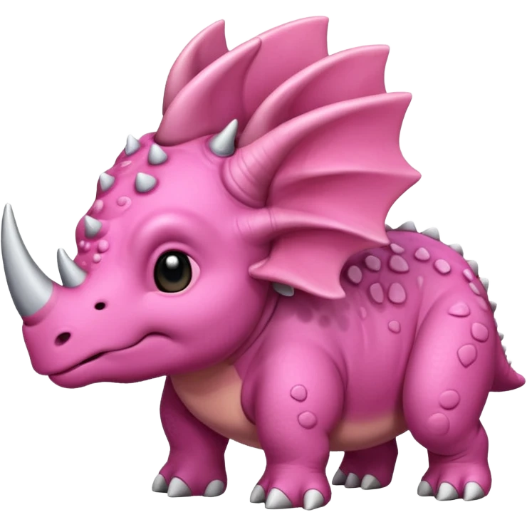 Triceratops cute pink 2d emoji