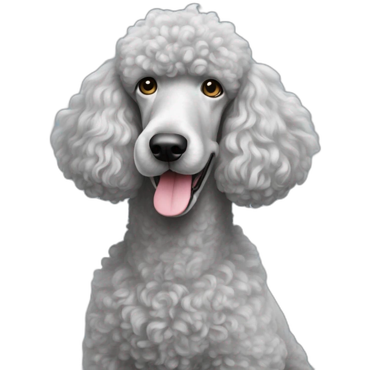 Silver standard poodle emoji
