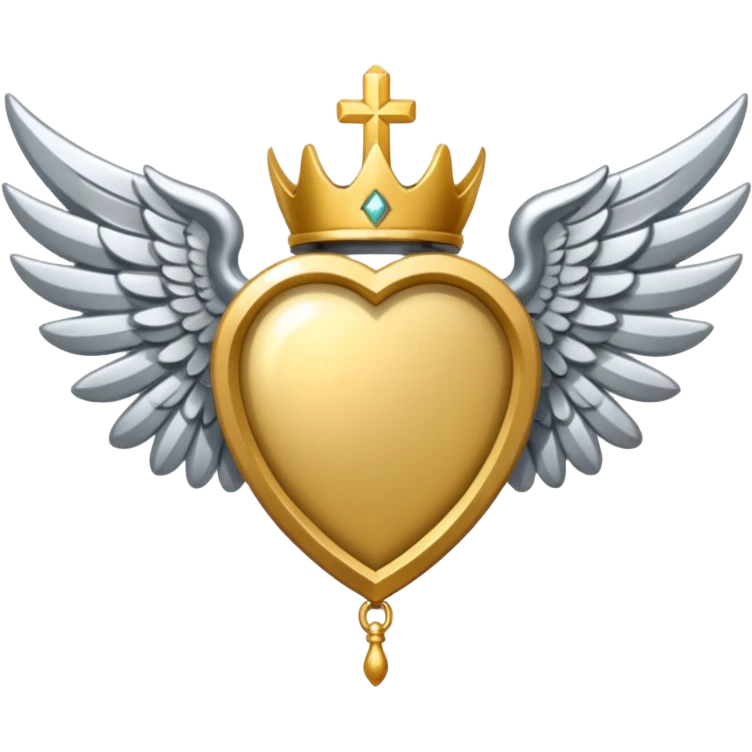 holy saint emblem with silver or white wings  emoji