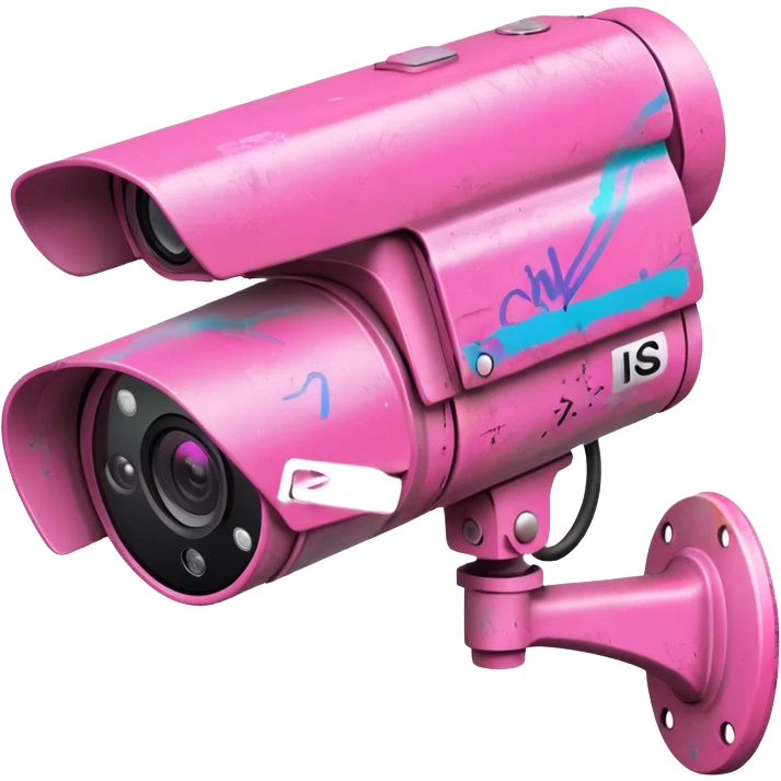 Security Camera pink with graffity emoji