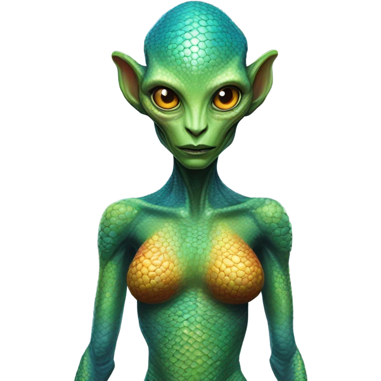 a reptilian alien woman full body emoji