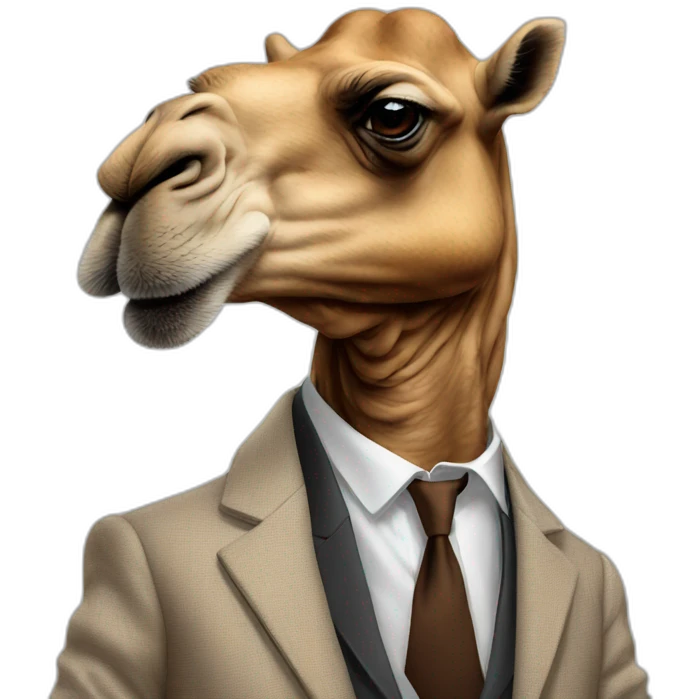 camel in suit smoking a cigarette emoji