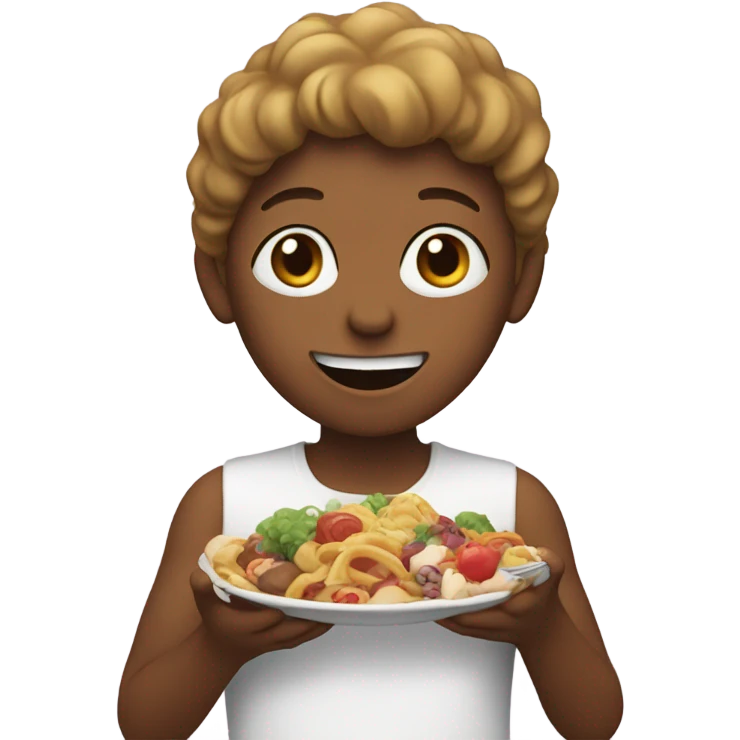 someone eating, but the food is the same color as their skin tone and is swirling at the bottom in two places emoji