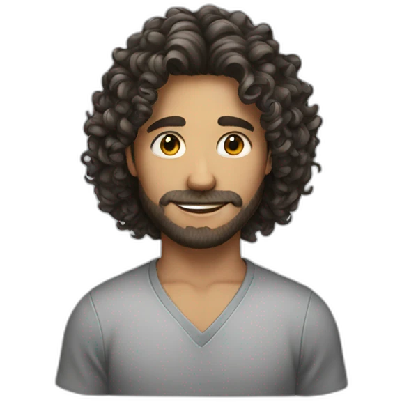curly long hair male emoji