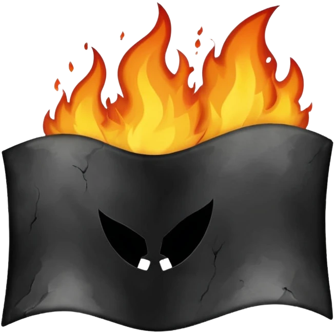 Burning black flag emoji