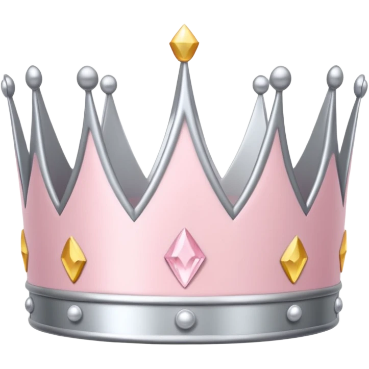 light pink and silver simple crown emoji