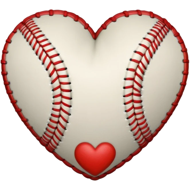 Heart shaped baseball emoji