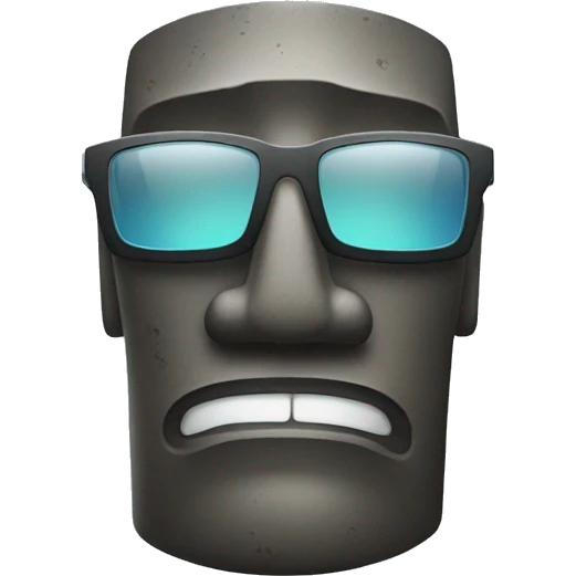 Moai emoji with sungalsses emoji