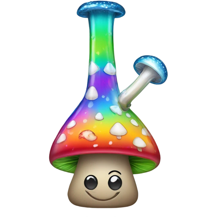 A bong with sparkly mushrooms on it emoji
