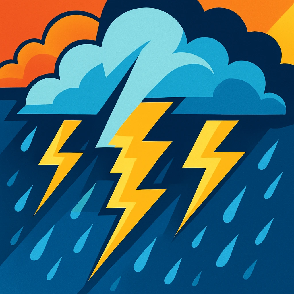 thunderstorm, vibrant toon style emoji