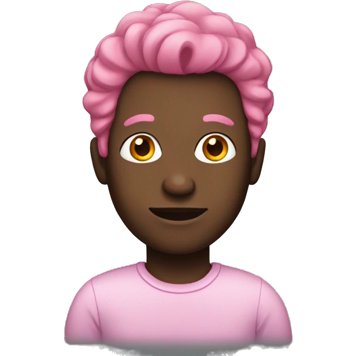 black man with pink hair emoji