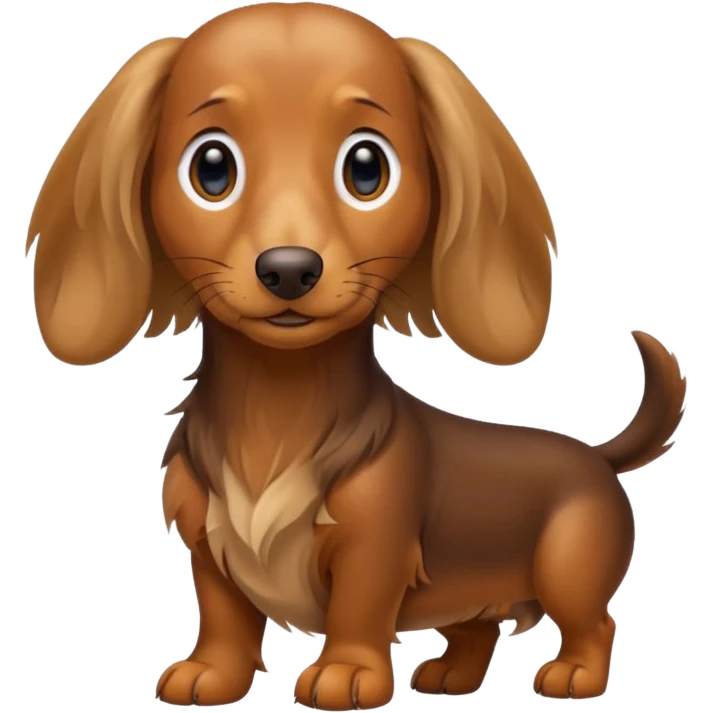 Long haired Weiner dog emoji