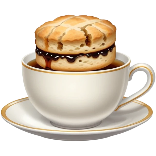 scone being dunked in a cup of British tea emoji