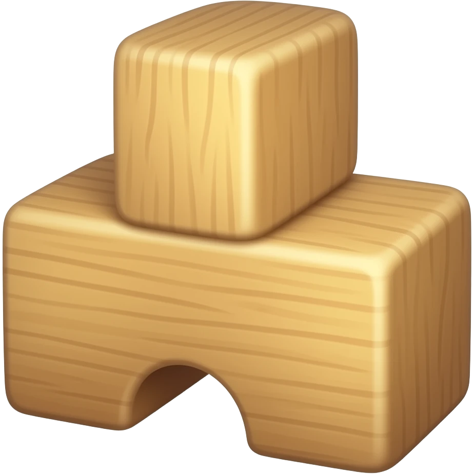 Wooden building block shapes emoji