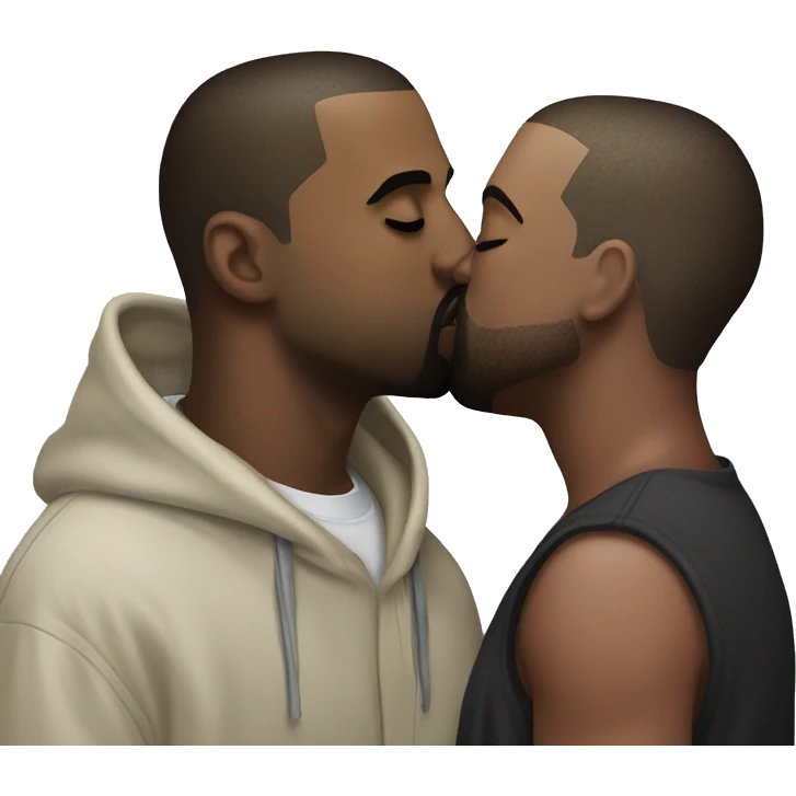 kanye west kissing kanye west emoji