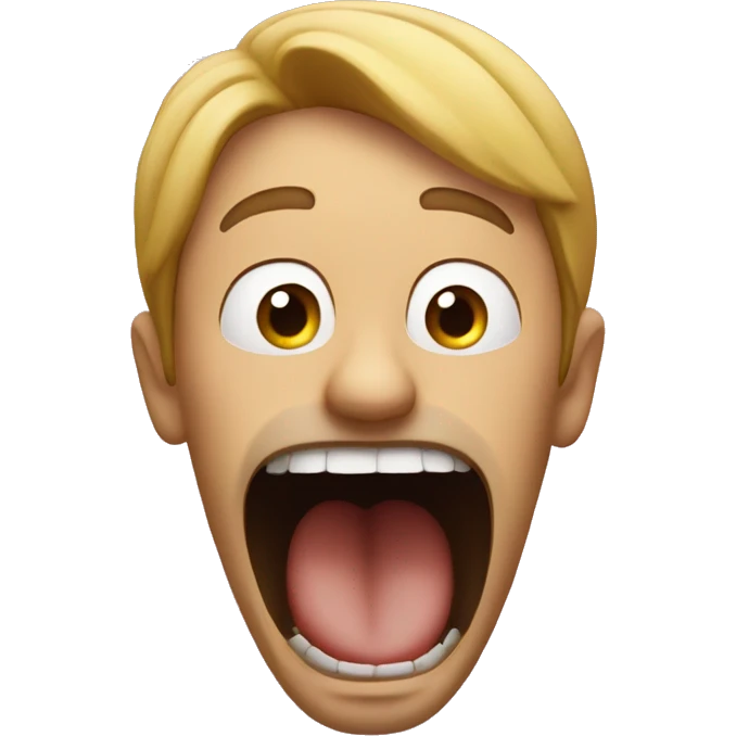 A guy opening mouth and a flies went inside  emoji