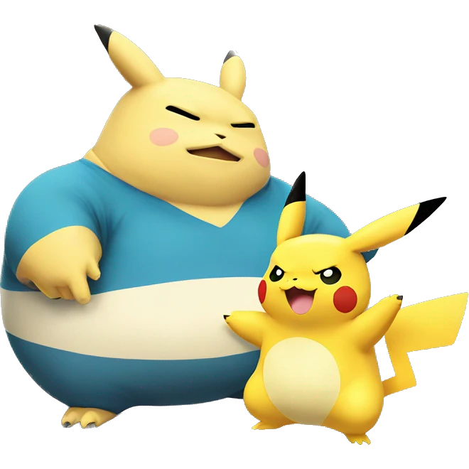 Pikachu and snorlax emoji