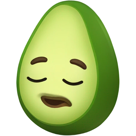Generate a sleeping avocado emoji with a nightcap, symbolizing good sleep for proper nutrition. emoji