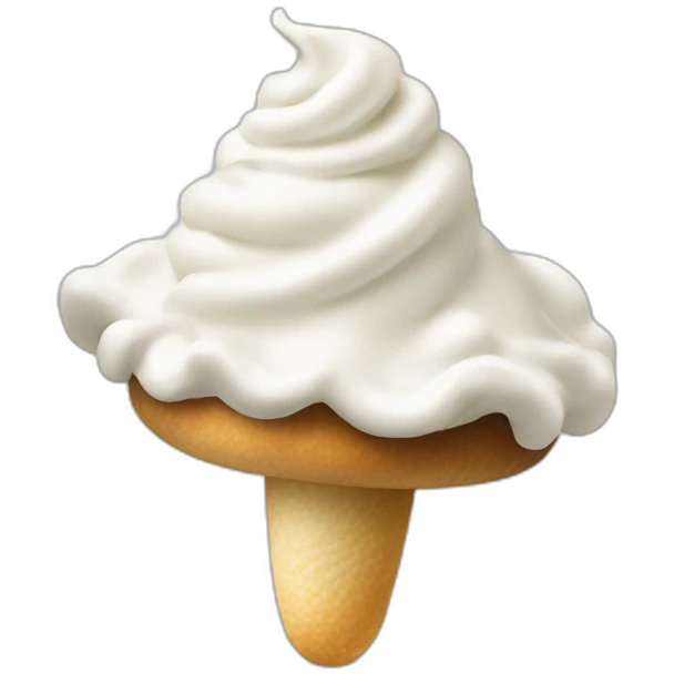 whipped cream on mushroom emoji