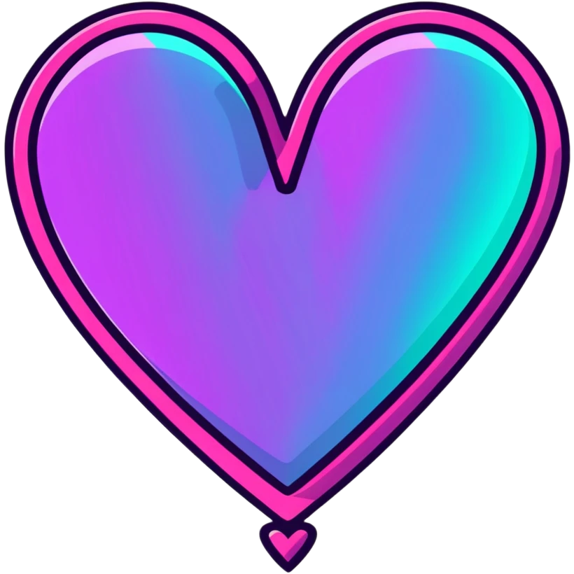 neon heart symbol emoji