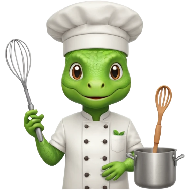 iguana chef with counter emoji