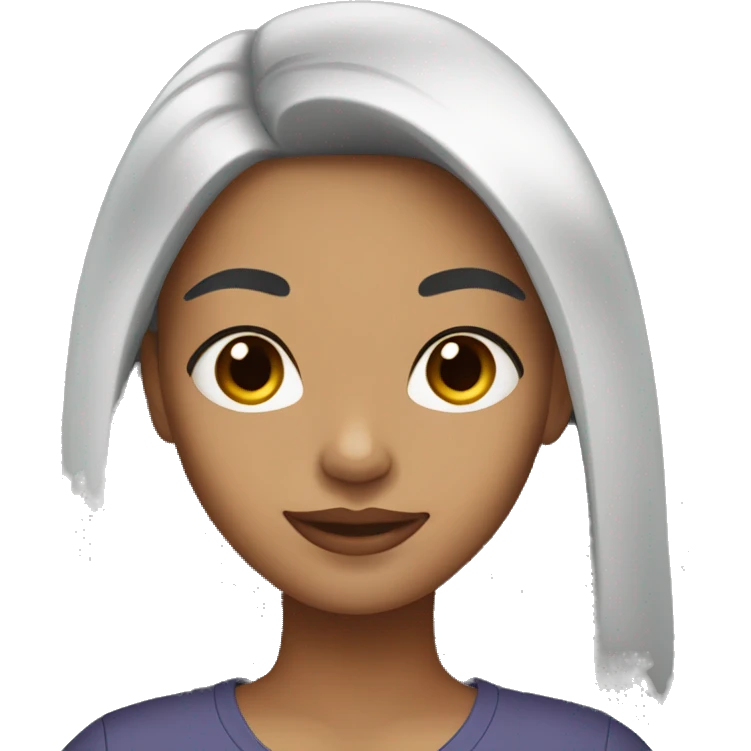 Woman with light brown skin & black hair emoji