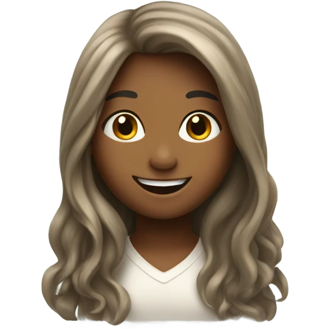 happy girl with long hair emoji