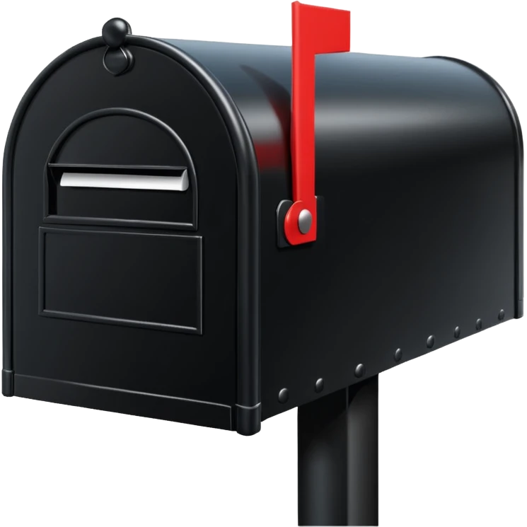 black unified mailbox №90210 on black post emoji