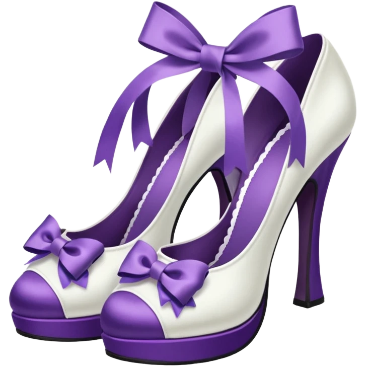 Lolita shoes, white and purple emoji
