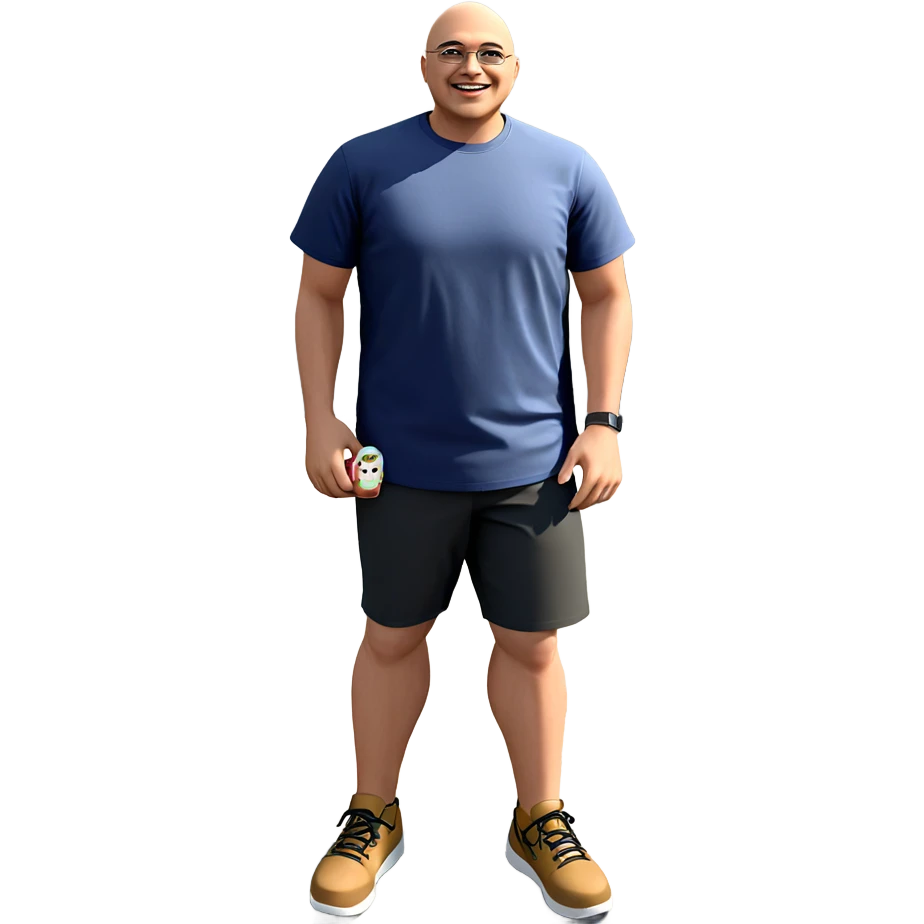 bald boy enjoying outdoors emoji