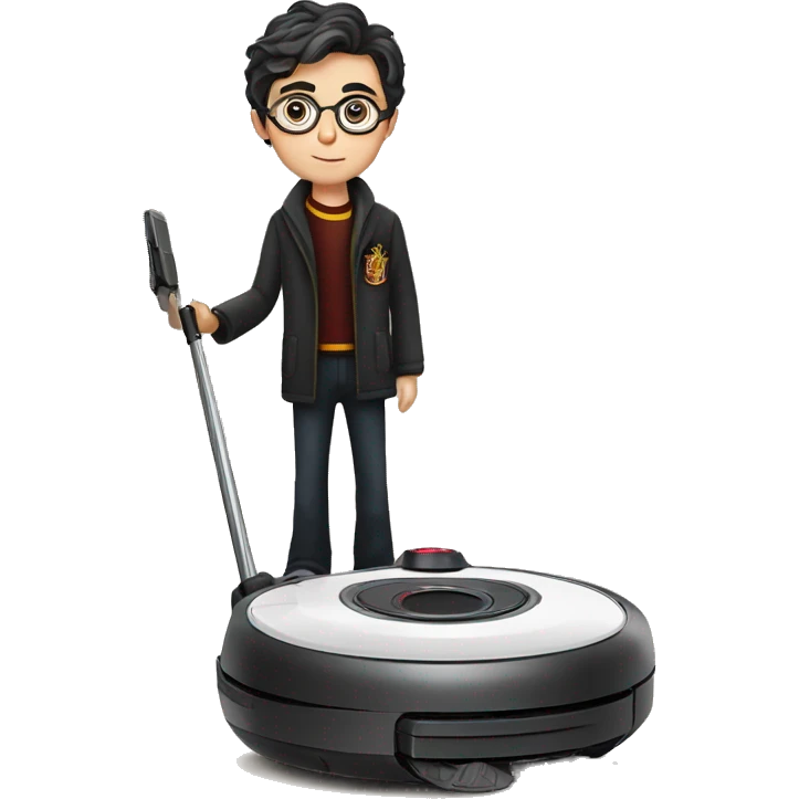 Harry potter using a robot vacuum emoji