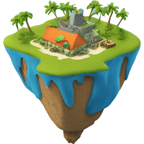 Nickelodeon-logo shaped island emoji