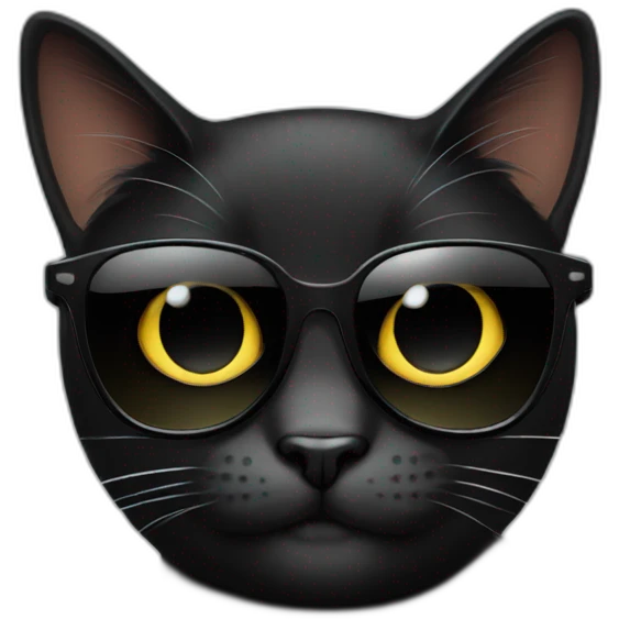 Black cat wearing sunglasses  emoji