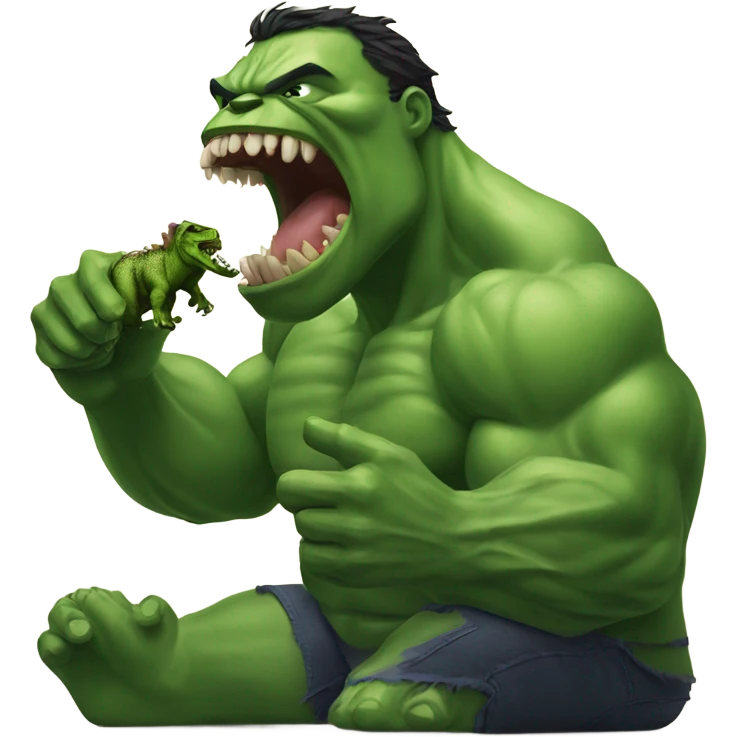 Hulk eating a dinosaur  emoji
