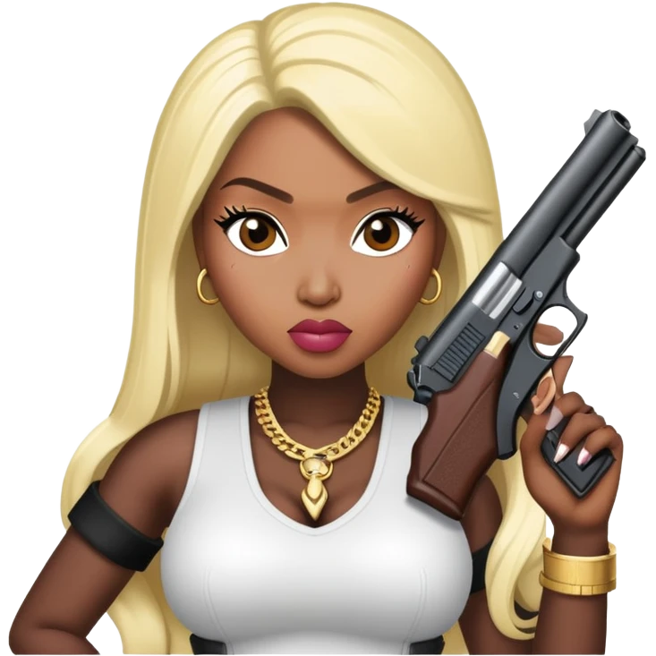 Nicki Minaj with a gun  emoji