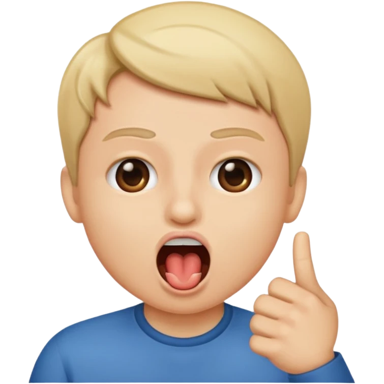 pointing in mouth  emoji
