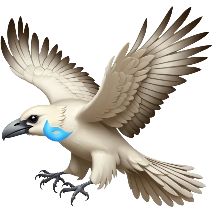 white raven flying emoji