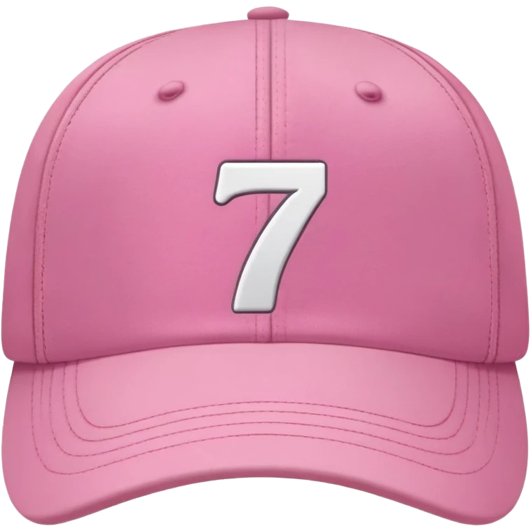 pink cap with number “7” on it emoji
