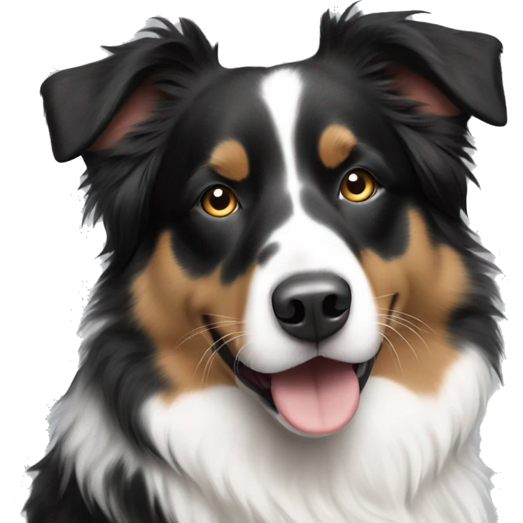 Black and white Australian shepherd emoji