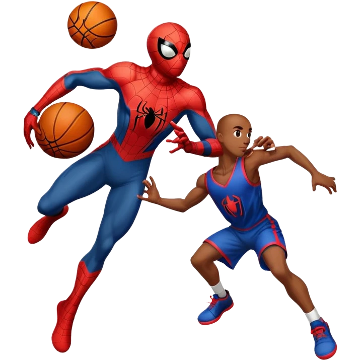 Spider-Man with football and basketball emoji