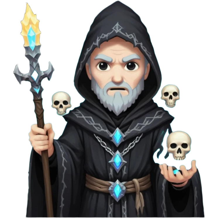 angry wizard pixel art necromancer from skyrim emoji
