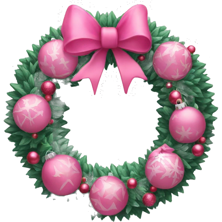 Pink Christmas wreath  emoji