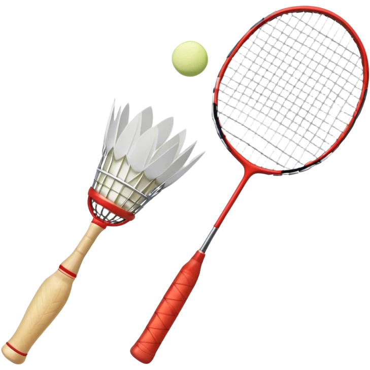 Shuttlecock and badminton racket emoji