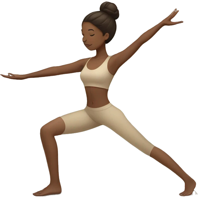 Brunette Girl doing yoga in beige tones  emoji