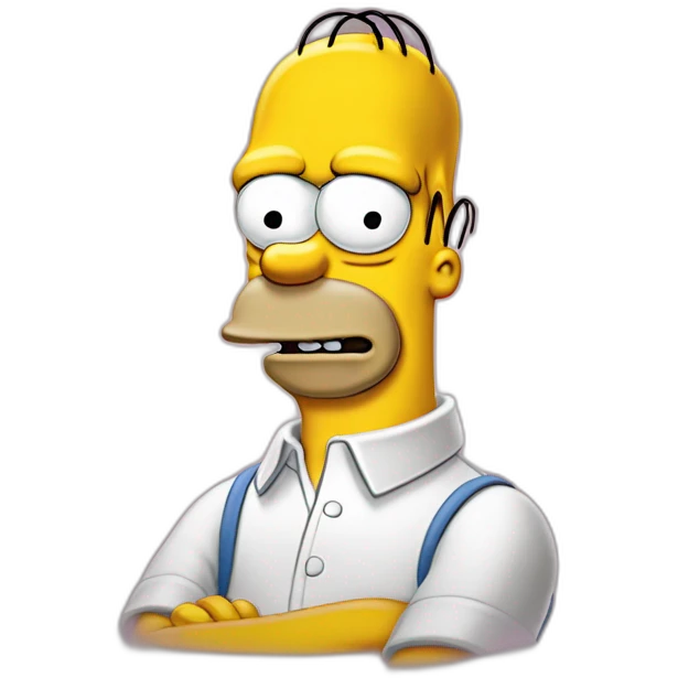 Tête de homer Simpson avec des cœur dans les yeux emoji