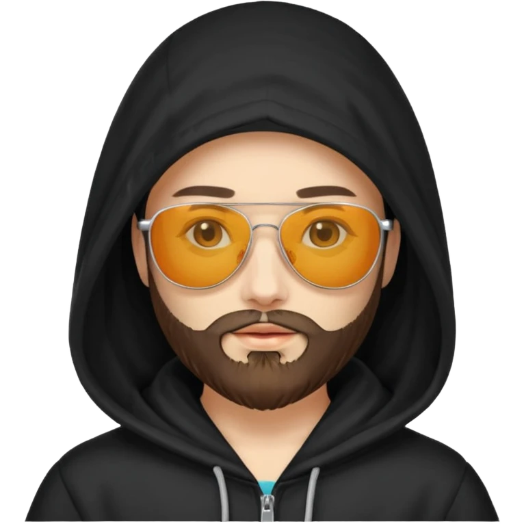 hooded women with beared with sunglass emoji