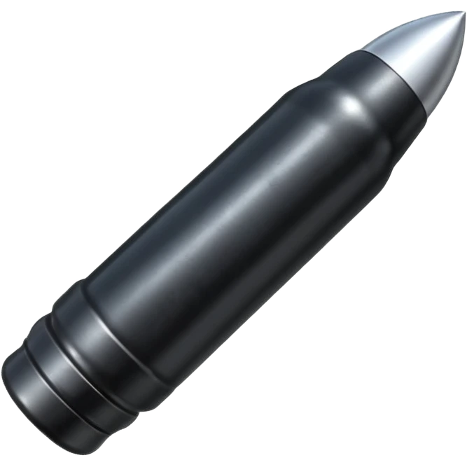 black very long bullet metallic 50 emoji